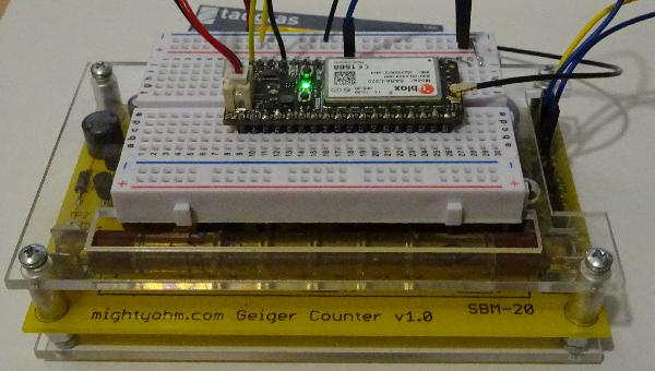 Internet connected Geiger counter using a Particle Electron over 3G network.